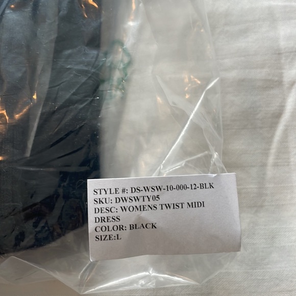 DSTLD Twist Midi Dress in Black - Picture 5 of 5